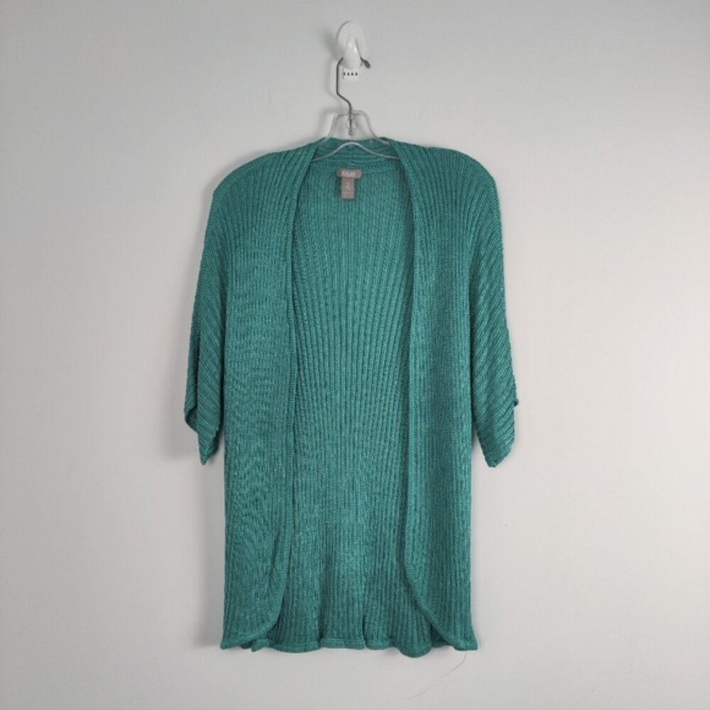 Women's Chico's Teal Open-Front Cardigan - Size 2 (larger)